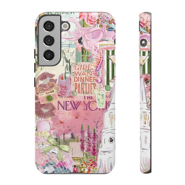 New York Pink Collage Samsung Cases