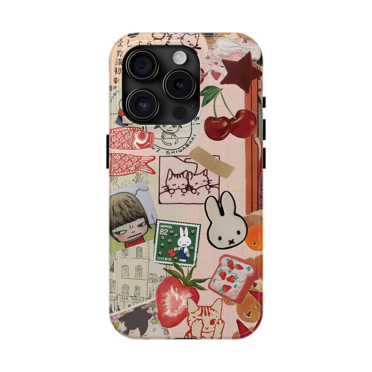 Collage Coquette Cherry Tough iPhone Case