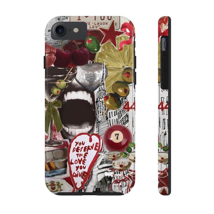 Red 7 Ball Coquette Collage Tough iPhone Case