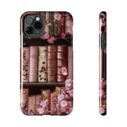 Books Bookshelf Pink Florals Tough iPhone Case