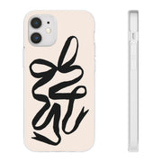 Black Bow on Cream Flexi iPhone Cases