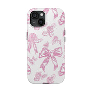 Pink Valentine Toile De Jouy Tough iPhone Case