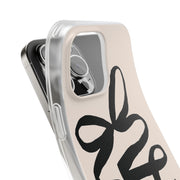 Black Bow on Cream Flexi iPhone Cases