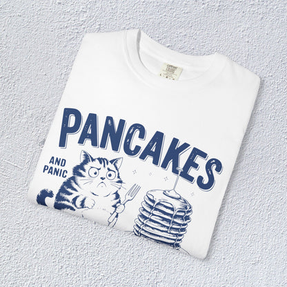 Pancakes and Panic Attacks T-Shirt, Mental Health Graphic Tee, Gift for Introverts