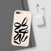 Black Bow on Cream Flexi iPhone Cases