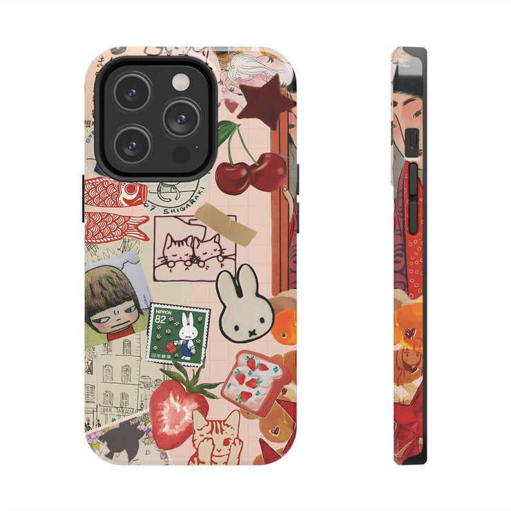 Collage Coquette Cherry Tough iPhone Case