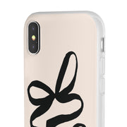 Black Bow on Cream Flexi iPhone Cases