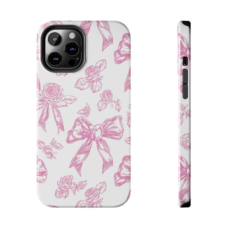 Pink Valentine Toile De Jouy Tough iPhone Case