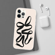 Black Bow on Cream Flexi iPhone Cases