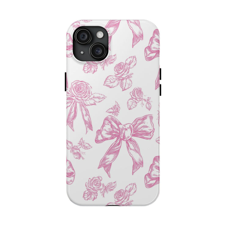 Pink Valentine Toile De Jouy Tough iPhone Case