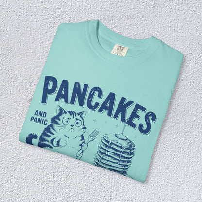 Pancakes and Panic Attacks T-Shirt, Mental Health Graphic Tee, Gift for Introverts